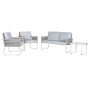 Table Set with 3 Armchairs Home ESPRIT Grey Steel Polycarbonate 128 x 69 x 79 cm