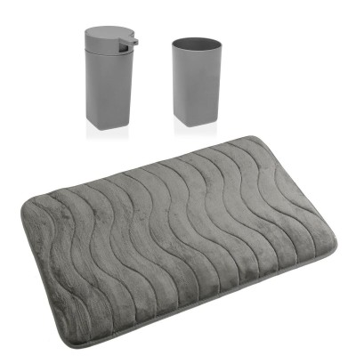 Bath Set Versa Grey polypropylene 45 x 2 x 75 cm Modern