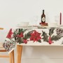 Nappe enduite antitache Belum Christmas Flowers Blanc Marron Rouge Vert 150 x 150 cm