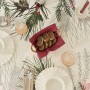 Nappe enduite antitache Belum Christmas Flowers Blanc Marron Rouge Vert 150 x 150 cm