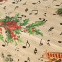 Nappe enduite antitache Belum Christmas Sheet Music Noir Rouge Vert Lin 150 x 150 cm