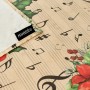 Nappe enduite antitache Belum Christmas Sheet Music Noir Rouge Vert Lin 150 x 150 cm