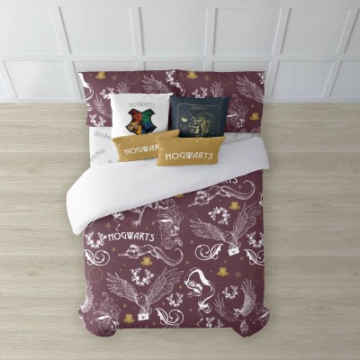 Housse de Couette Harry Potter Creatures Multicouleur 175 Fils 180 x 220 cm Lit 1 persone