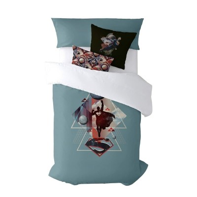 Housse de Couette Superman Geometric Vert Multicouleur 175 Fils 240 x 220 cm