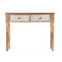 Hall Table with 2 Drawers White Brown Mango wood 98 x 77 x 42 cm Stripes