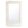 Miroir mural Blanc Marron Bois de manguier Courbe 90 x 60 x 2 cm