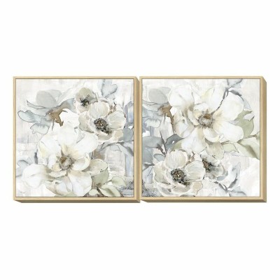 Cadre DKD Home Decor 80 x 4 x 80 cm Fleurs Shabby Chic (2 Unités)