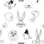 Nordic cover Looney Tunes Looney B&W White black 155 x 220 cm