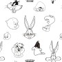 Nordic cover Looney Tunes Looney B&W White black 175 Threads 155 x 220 cm