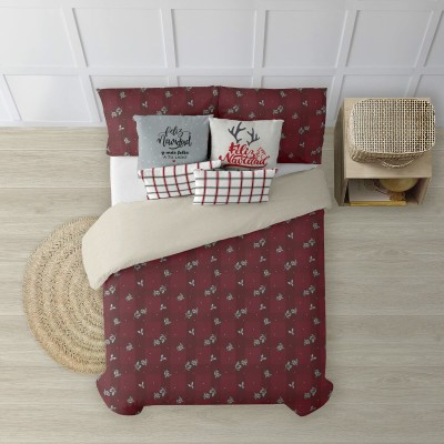 Housse de Couette Decolores Red Christmas 1 Multicouleur Polyester 140 x 200 cm