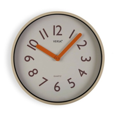 Horloge Murale Versa Crème Plastique Quartz 4 x 30 x 30 cm