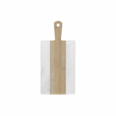 Planche à découper DKD Home Decor Blanc Naturel Bambou Marbre Plastique Rectangulaire 38 x 18 x 1 cm