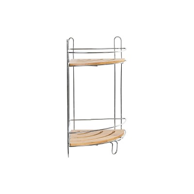 Étagère d'Angle DKD Home Decor Naturel Bambou Chrome métallique inoxydable 2 Etagères 19,5 x 19,5 x 36,5 cm