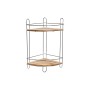 Corner Shelves DKD Home Decor Natural Bamboo Stainless chrome metal 2 Shelves 19,5 x 19,5 x 36,5 cm