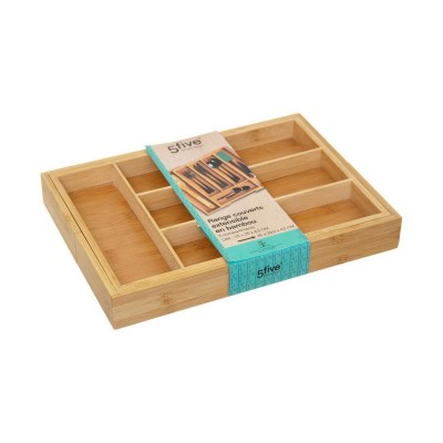 Cutlery Organiser 5five Simply Smart Brown Natural Wood Bamboo 34 x 25 x 4,5 cm