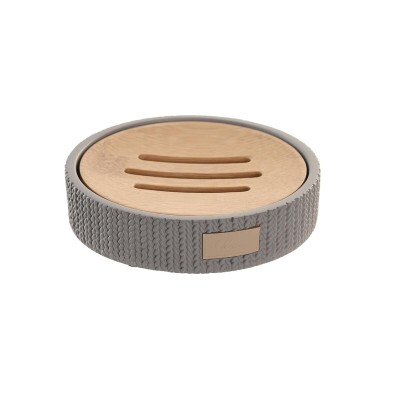 Porte-savon DKD Home Decor 11 x 11 x 2,5 cm Gris Ciment