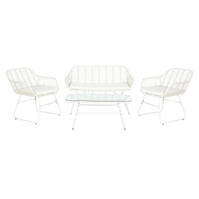 Ensemble Canapé + Table DKD Home Decor Métal rotin synthétique 124 x 74 x 84 cm