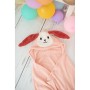 Bath towel Crochetts Pink 128 x 2 x 110 cm Rabbit