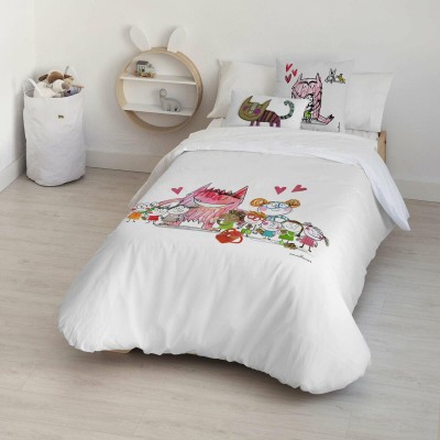 Housse de Couette Decolores Al cole Multicouleur 175 Fils 240 x 220 cm Goulot de bouteille