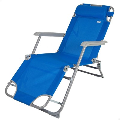 Chaise longue inclinable Aktive Bleu 153 x 33 x 47 cm