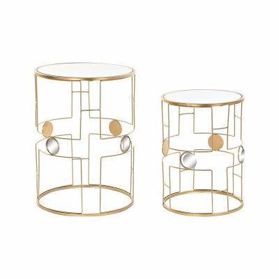 Set de 2 Tables Gigognes DKD Home Decor Doré 40 x 40 x 54,5 cm