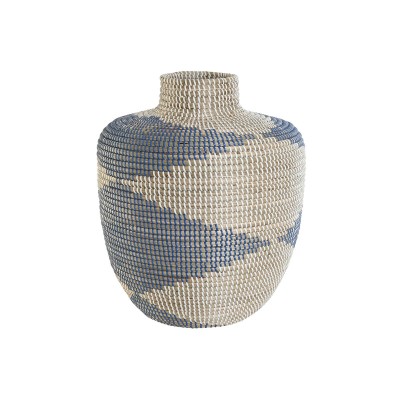 Vase DKD Home Decor Blue Natural Mediterranean 40 x 40 x 48 cm