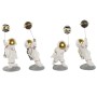 Decorative Figure Home ESPRIT White Golden Astronaut 10,5 x 10,5 x 25 cm (4 Units)