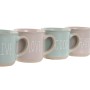 Ensemble de tasses à café Home ESPRIT Bleu Rose Grès Urbaine 180 ml 4 Pièces