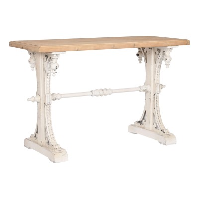 Console Home ESPRIT Jaune Blanc Sapin Bois MDF 120 x 50 x 77 cm