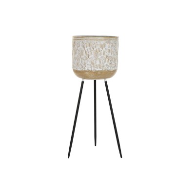 Cache-pot DKD Home Decor Blanc Bicolore Métal 31 x 31 x 86 cm (2 Unités)