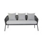 Sofa and table set DKD Home Decor MB-179039 Grey Garden Polyester Rope Aluminium (151,5 x 72 x 70 cm) (4 pcs)