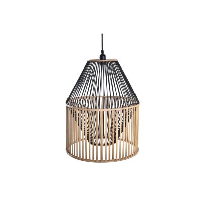 Suspension DKD Home Decor Marron Noir Bois Bambou 50 W 43 x 43 x 53 cm