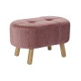 Bench DKD Home Decor   Natural Pink Wood Velvet (60 x 35 x 36 cm)