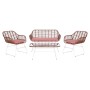 Table Set with 3 Armchairs DKD Home Decor 124 x 74 x 84 cm Metal synthetic rattan