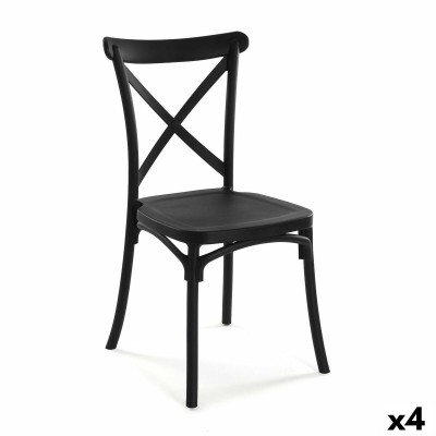 Chaise Versa Noir 43 x 88 x 43 cm (4 Unités)