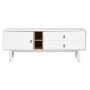 TV furniture Home ESPRIT White Natural polypropylene MDF Wood 140 x 40 x 55 cm