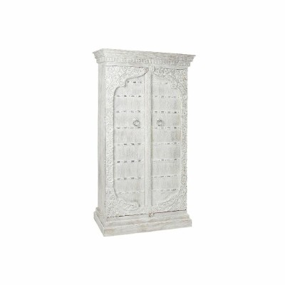 Armoire DKD Home Decor Blanc Métal Bois de manguier (100 x 43 x 190 cm)