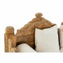 Sofa DKD Home Decor Beige Polyester Mango wood (190 x 77 x 90 cm)