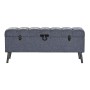 Banc de coffre DKD Home Decor Bleu Métal Polyester MDF (121 x 42 x 53 cm)