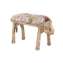 Banquette DKD Home Decor Multicouleur Polyester Bois de manguier 65 x 31,7 x 38 cm Eléphant