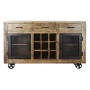 Buffet DKD Home Decor Noir Gris Métal Brun foncé Bois de manguier (150 x 43 x 90 cm)