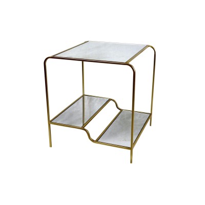 Table d'appoint DKD Home Decor Doré Métal Miroir 50 x 50 x 55 cm