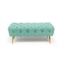 Banquette DKD Home Decor Vert Doré Métal 103 x 46 x 42 cm