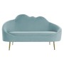 Sofa DKD Home Decor Blue Golden Sky blue Metal Clouds Scandi 155 x 75 x 92 cm
