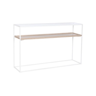 Console Home ESPRIT Blanc Métal Verre 120 x 30 x 75 cm