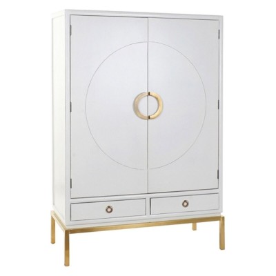 Armoire DKD Home Decor Blanc Doré Métal Peuplier 120 x 50 x 175 cm