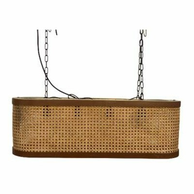Ceiling Light DKD Home Decor Grille Brown Natural Wood Iron Mango wood 50 W 80 x 24 x 28 cm