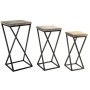 Set of 3 tables Home ESPRIT Wood Metal 33 x 33 x 68 cm