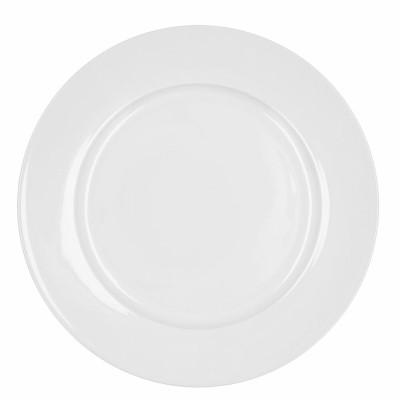 Flat plate Bidasoa Glacial Ala Ancha Ceramic White Ø 30 cm (Pack 4x)