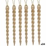 Ensemble Décorations de Noël Champagne Plastique Paillettes 13,5 x 1 x 5,5 cm (24 Unités)